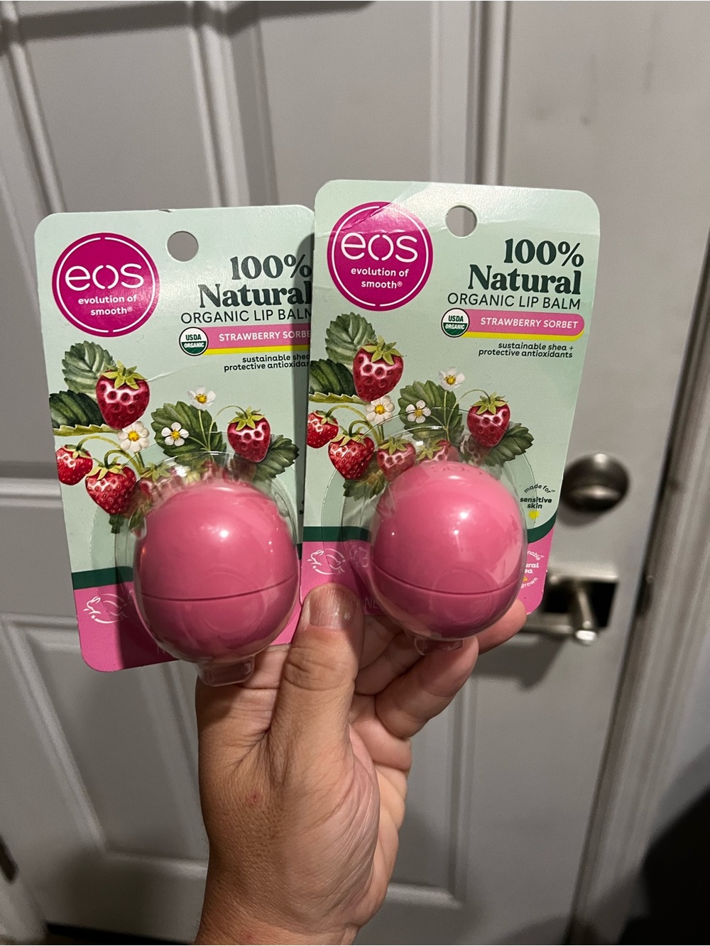 eos Strawberry Sorbet Organic Lip Balm - Pink